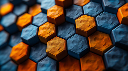 Wall Mural - A close up of a colorful hexagonal pattern
