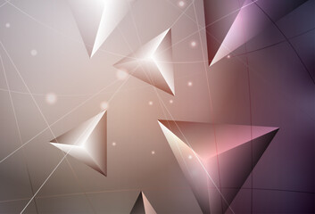 Wall Mural - dark pink vector triangle mosaic template.