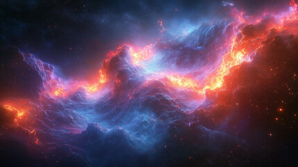 Wall Mural - a colorful galaxy with a blue and orange swirl