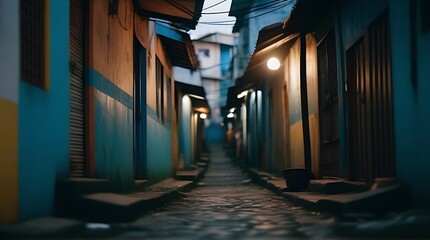 Wall Mural - urban alley within favela