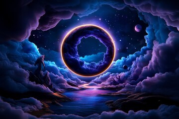 Wall Mural - zodiac signs in a cosmic dreamscape, illustrated in a surreal scene where each zodiac sign is part o