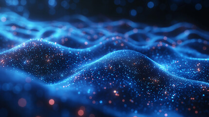 Wall Mural - A blue wave with a lot of dots on it