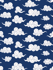 Aufkleber - Traditional asian clouds pattern