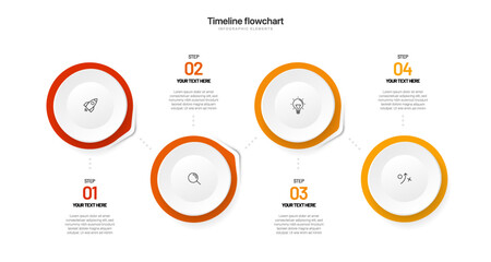 Poster - Timeline infographic design with options or steps. Infographics for business concept. Can be used for presentations workflow layout, banner, process, diagram, flow chart, info graph, annual report.