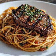 Wall Mural - Steak & Pasta.