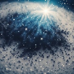 Wall Mural - 3D illustration of a microscopic view of a virus cells in outer space.