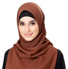 Sticker - PNG Muslim woman portrait scarf photo.