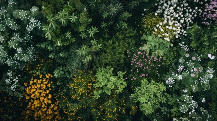 Sticker - Aerial View of a Lush Garden