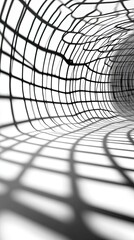 Wall Mural - abstract view of a tunnel with intricate mesh patterns, creating a dynamic visual effect on a minima