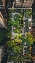 Poster - Urban Oasis: Rooftop Garden from Above