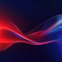 Wall Mural - Dynamic abstract waves of red and blue, flowing together in harmony against a dark background, perfect for creative designs.