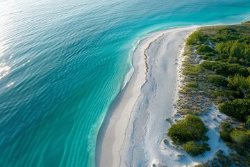 Poster - White Sands and Turquoise Coast from Above