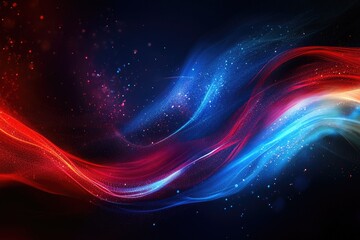 Wall Mural - vibrant abstract waves of color flowing through darkness, creating a mesmerizing visual effect of li
