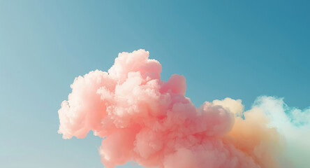 Aufkleber - Abstract Pastel Clouds Gently Flowing Over a Soft Gradient Backdrop in Minimal Creative Composition with Generous Copy Space