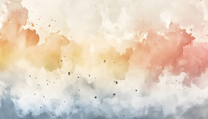 Soft watercolor splashes or strokes in muted tones, offering an artistic yet understated look