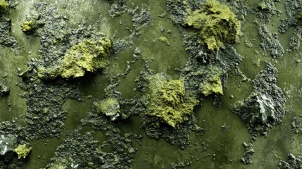 Sticker - 3D rendering of algae formation on a wall resulting from heavy rainfall featuring a macro perspective suitable for background or wallpaper use