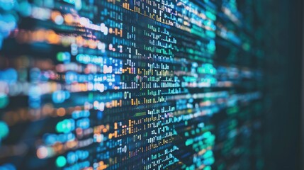 abstract close up of colorful code on a computer screen