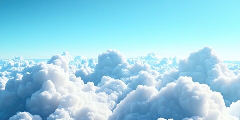 Aufkleber - Clouds and blue sky viewed from a plane in a 3D cartoon rendering