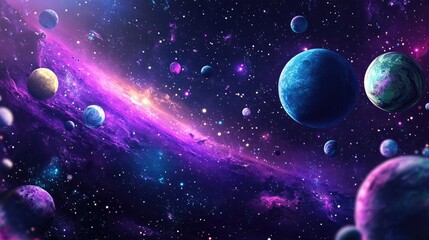 Poster - Cartoon rendering of a 3D cosmos scene