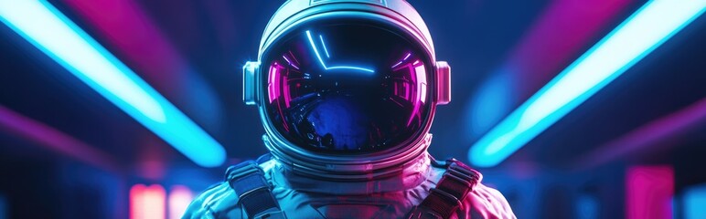 Aufkleber - A portrait of a futuristic astronaut in a space suit illustrated in 3D cartoon rendering