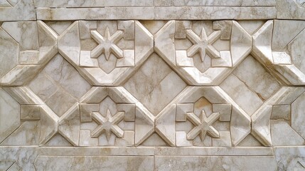 Elegant marble tile with intricate geometric carvings ideal for interior decoration and ornamental uses Versatile stone suitable for both indoor and outdoor applications