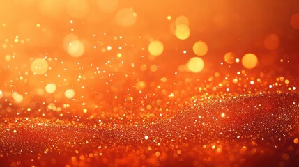 Canvas Print - Vibrant abstract orange backdrop featuring shimmering glitter elements