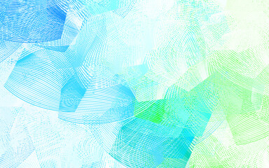 Wall Mural - light blue, green vector background with abstract shapes.