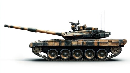 Military Tank in Camouflage Pattern