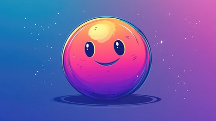 Wall Mural - Colorful gradient line illustration of a cartoon bowling ball