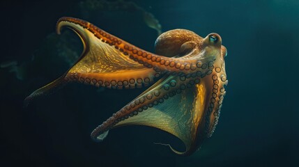 Canvas Print - Octopus in Dark Water