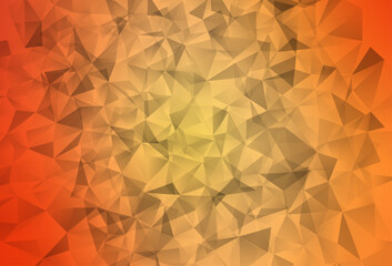 Wall Mural - light orange vector polygon abstract backdrop.