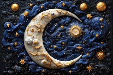 Wall Mural - Zodiac signs in a cosmic tapestry, captured in an artwork where the zodiac signs are woven into a tapestry of stars and constellations, symbolizing the interconnectedness of the universe