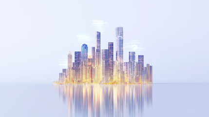 Wall Mural - 5g Technology Futuristic Cityscape