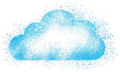 Sticker - Abstract blue cloud illustration