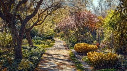 Canvas Print - Botanic alley spring day