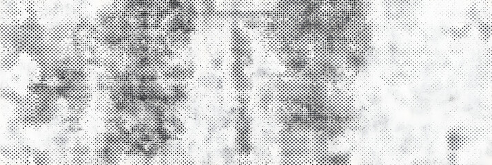 Seamless vintage distressed small halftone dot background pattern. Grunge black and white printer ink raster dots transparent texture overlay. Retro comic book print making creative concept backdrop.