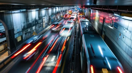 Night Traffic in Tunnel