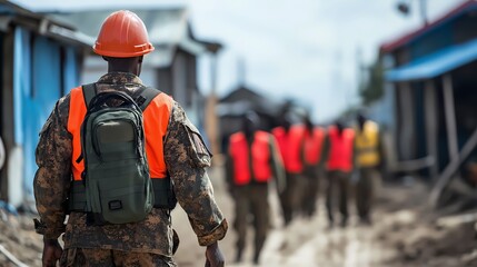 a disaster relief organization coordinating with international partners on risk mitigation strategie