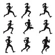 © TingeGlint - Silhouettes of runners in dynamic poses showcasing athleticism and movement, ideal for sports and fitness themes.