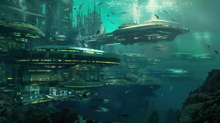 Wall Mural - Underwater City of the Future