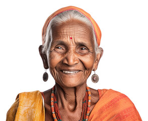 Poster - PNG Modern old south asian woman smiling necklace portrait jewelry.