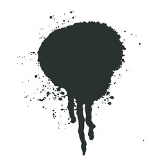 Poster - Stylized abstract black ink splash flat vector illustration on a clean white background Perfect for creative artistic designs logos and minimalistic projects