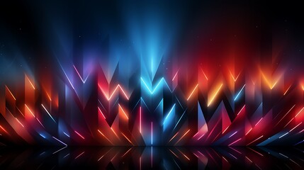 Wall Mural - A vibrant abstract design featuring sharp, colorful peaks and light effects.