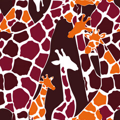 Animals textures pattern. Giraffe print for background. Wildlife giraffe texture.