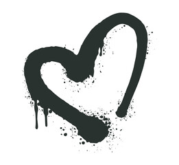 Aufkleber - Modern heart shape with paint splashes in black and abstract style flat vector illustration symbolizing love and emotion ideal for designs