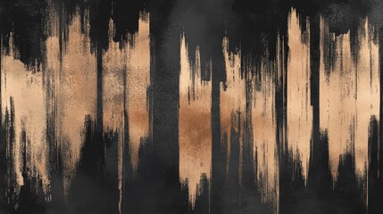 Line art illustration of frayed fabric featuring abstract vertical watercolor strokes with a dirty art aesthetic in chic coffee and patina tones on a dark background Brush stroke template included