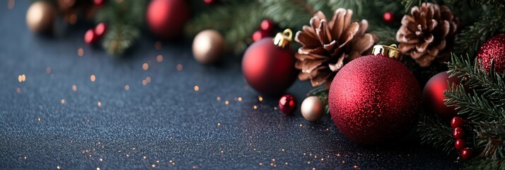 Wall Mural - a group of Christmas ornaments sitting on top of a table