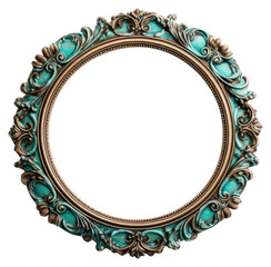 Sticker - PNG CircleTurquoise frame vintage turquoise jewelry circle.