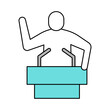 © oyo - スピーチをする人のシンプルなベクターイラスト