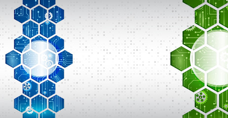 modern technical background. geometric background with hexagonal and high-tech elements for presenta